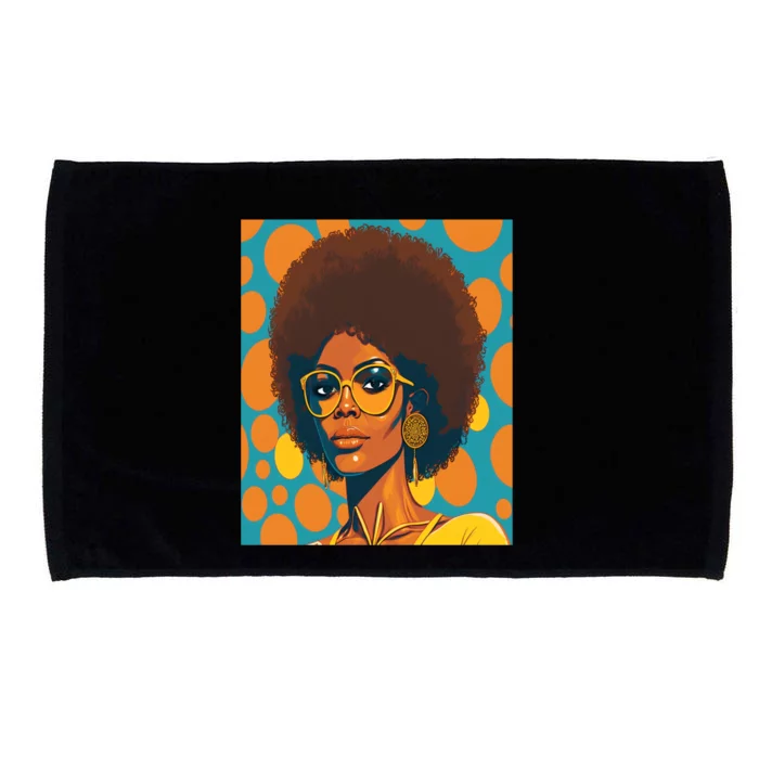 Wo Empowert Retro Afro African American Mom Gift Microfiber Hand Towel