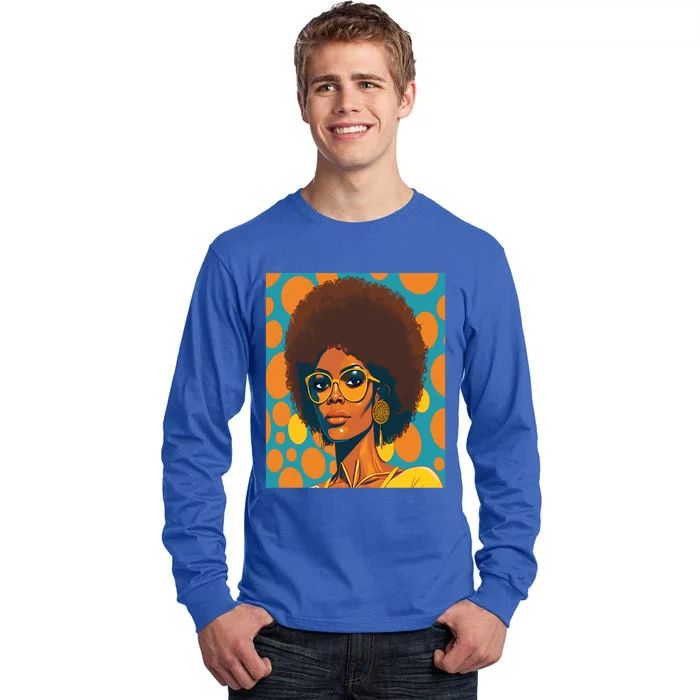 Wo Empowert Retro Afro African American Mom Gift Tall Long Sleeve T-Shirt