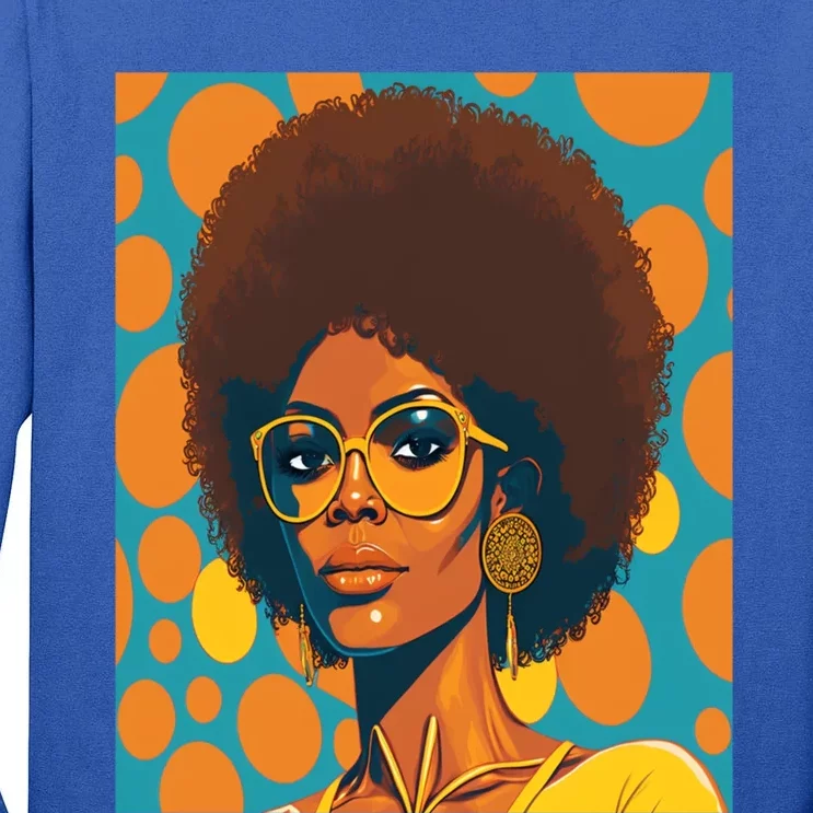 Wo Empowert Retro Afro African American Mom Gift Tall Long Sleeve T-Shirt