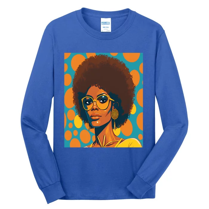 Wo Empowert Retro Afro African American Mom Gift Tall Long Sleeve T-Shirt