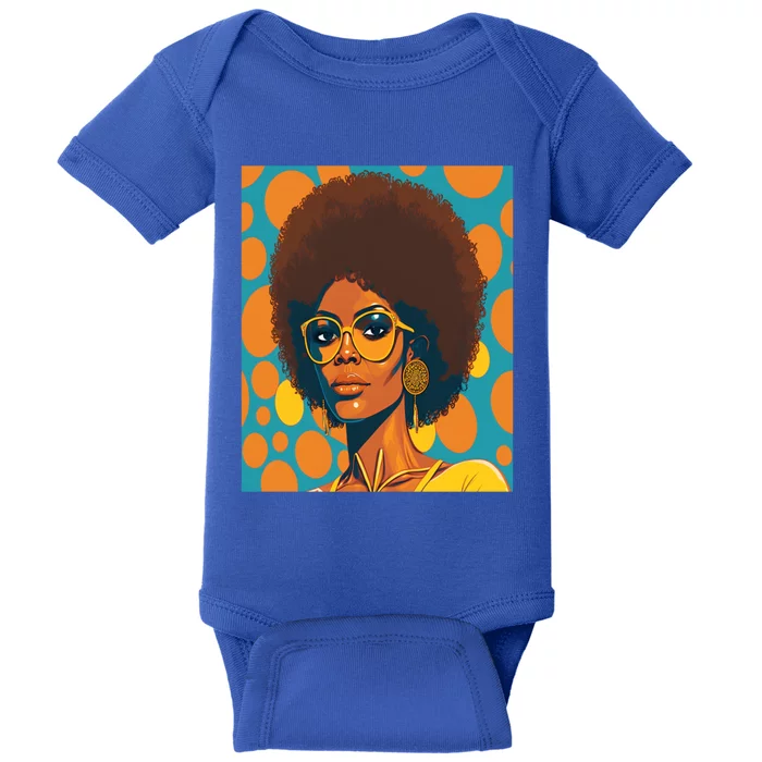 Wo Empowert Retro Afro African American Mom Gift Baby Bodysuit