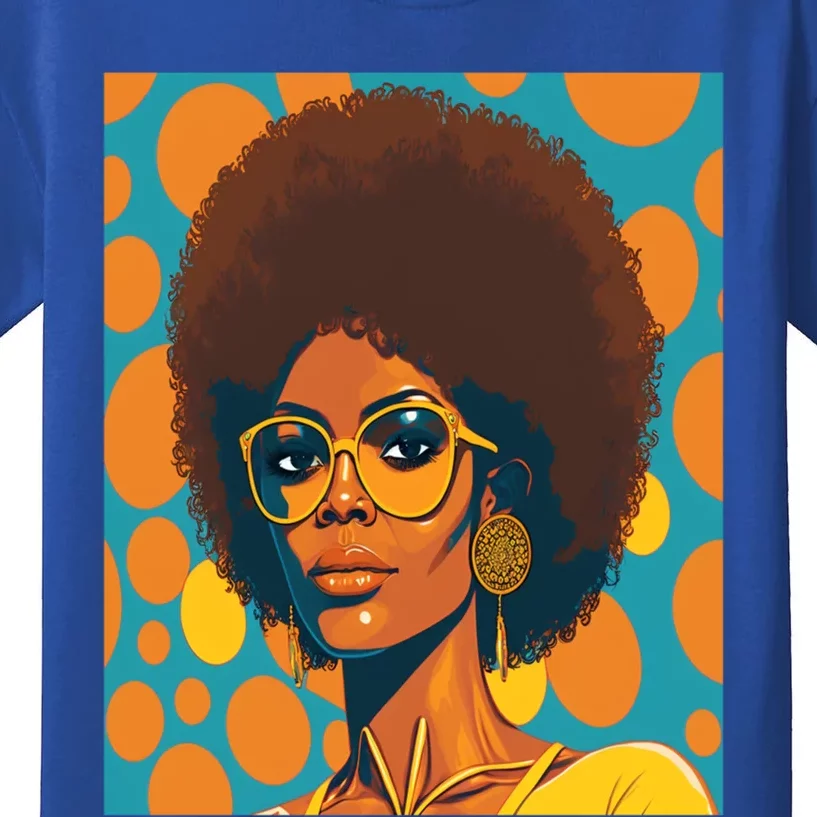 Wo Empowert Retro Afro African American Mom Gift Kids T-Shirt