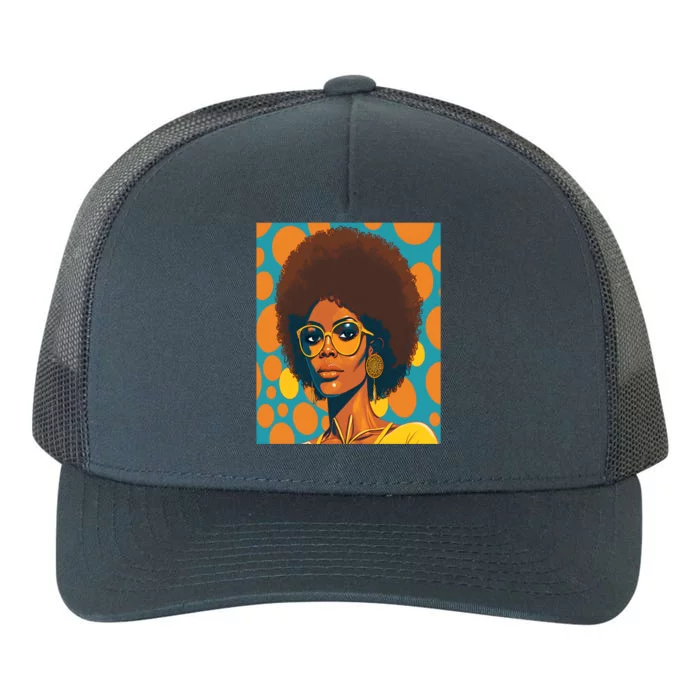 Wo Empowert Retro Afro African American Mom Gift Yupoong Adult 5-Panel Trucker Hat