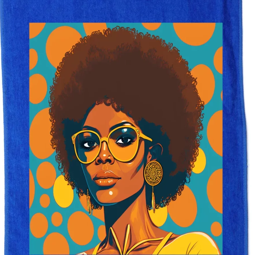 Wo Empowert Retro Afro African American Mom Gift Platinum Collection Golf Towel