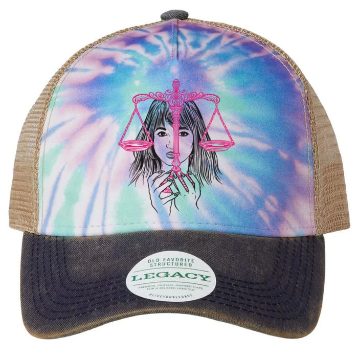 Wos Equal Rights Scales Of Justice Gift Legacy Tie Dye Trucker Hat