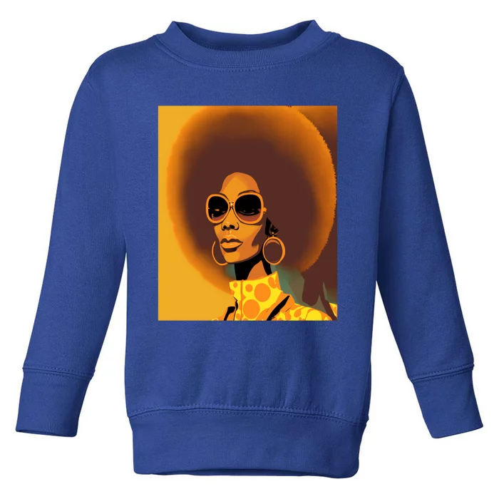 Wo Empowert Retro Afro African American Mom Cute Gift Toddler Sweatshirt