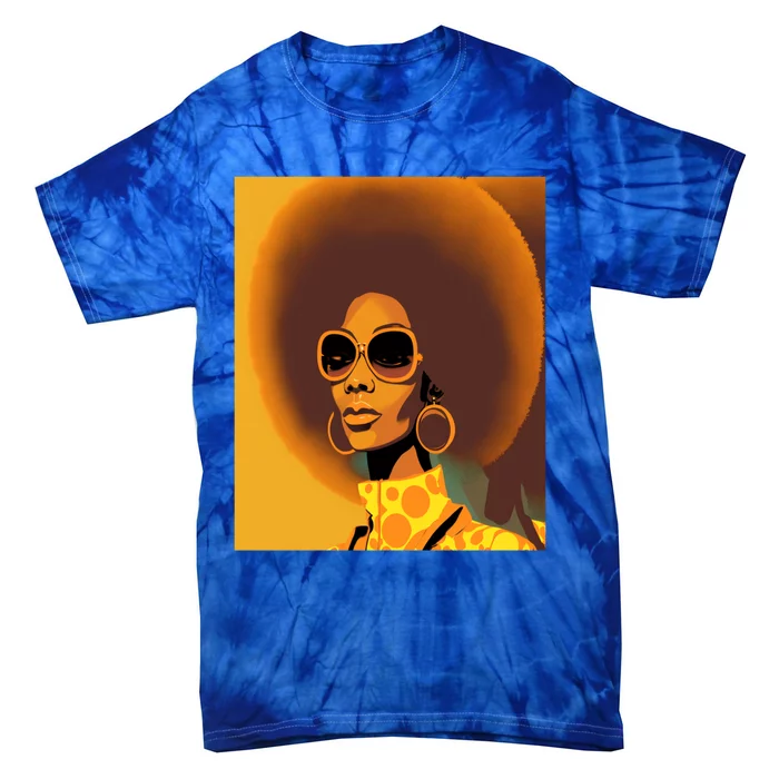 Wo Empowert Retro Afro African American Mom Cute Gift Tie-Dye T-Shirt