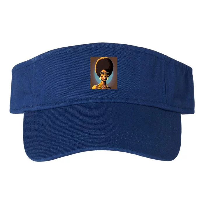 Wo Empowert Retro Afro African American Mom Gift Valucap Bio-Washed Visor