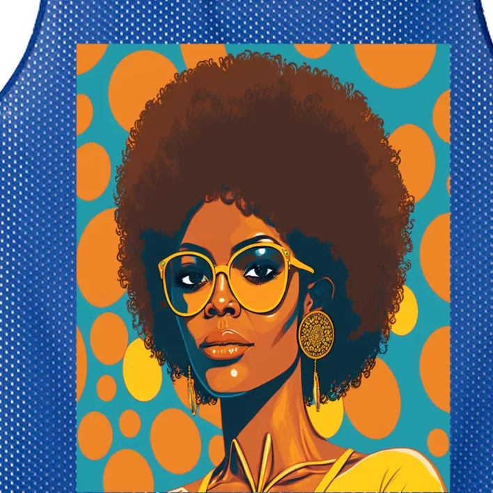 Wo Empowert Retro Afro African American Mom Gift Mesh Reversible Basketball Jersey Tank