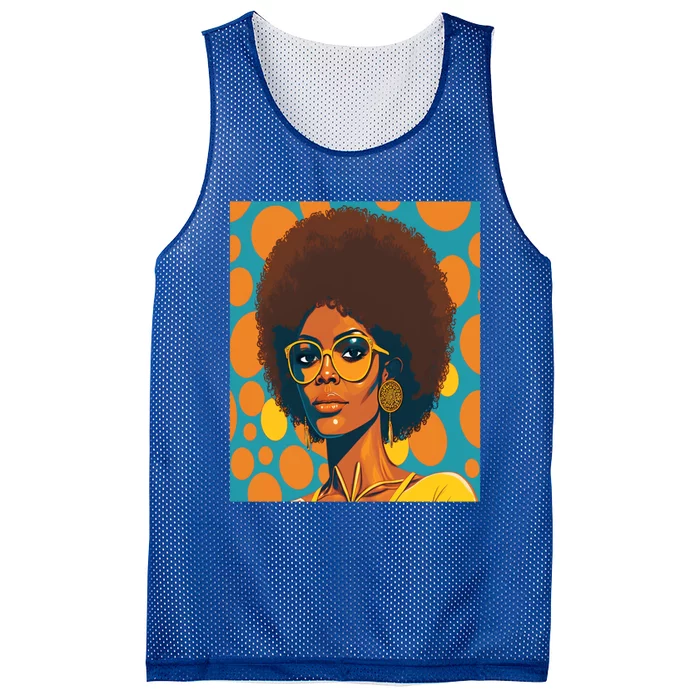 Wo Empowert Retro Afro African American Mom Gift Mesh Reversible Basketball Jersey Tank