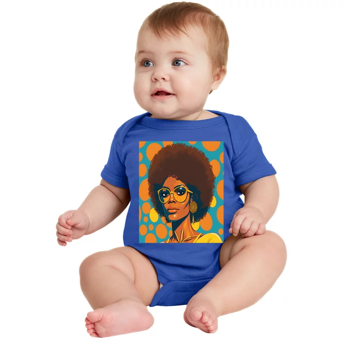 Wo Empowert Retro Afro African American Mom Gift Baby Bodysuit