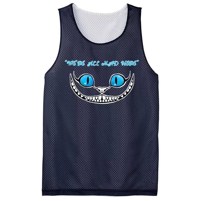 We're All Mad Here Crazy Face Mesh Reversible Basketball Jersey Tank