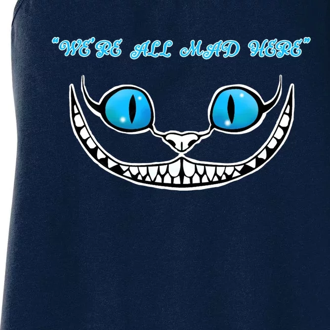 We're All Mad Here Crazy Face Women's Racerback Tank