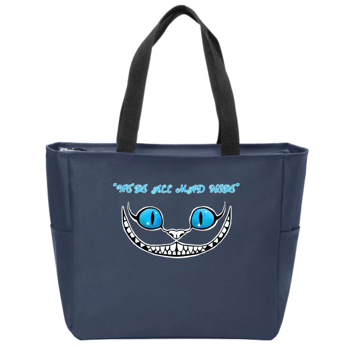 We're All Mad Here Crazy Face Zip Tote Bag