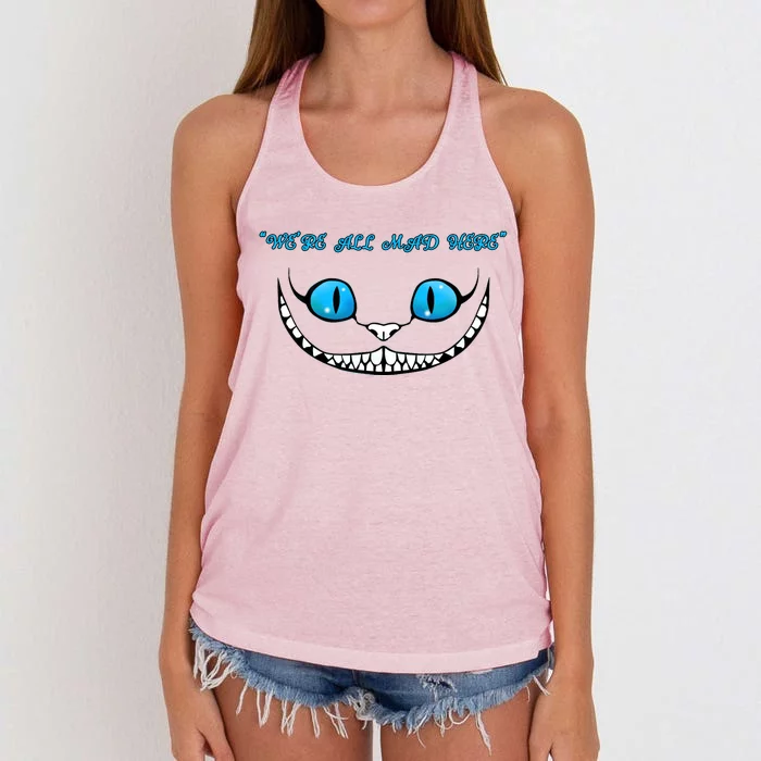 We're All Mad Here Crazy Face Women's Knotted Racerback Tank