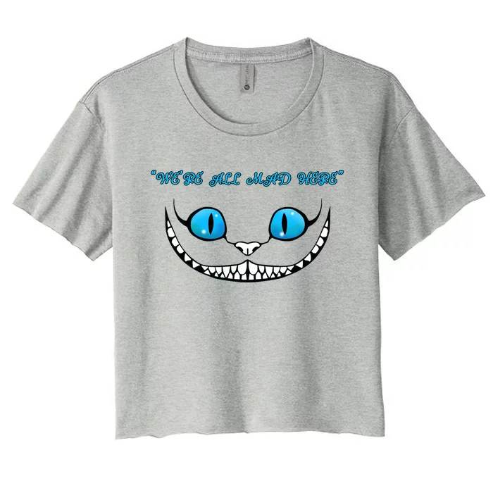 We're All Mad Here Crazy Face Women's Crop Top Tee