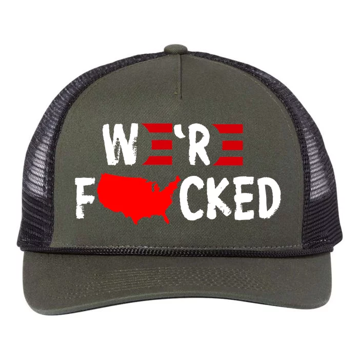 Were Fucked Pro Trump Republican Anti Biden Retro Rope Trucker Hat Cap