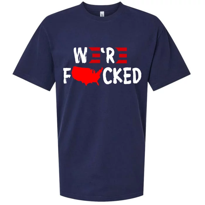 Were Fucked Pro Trump Republican Anti Biden Sueded Cloud Jersey T-Shirt