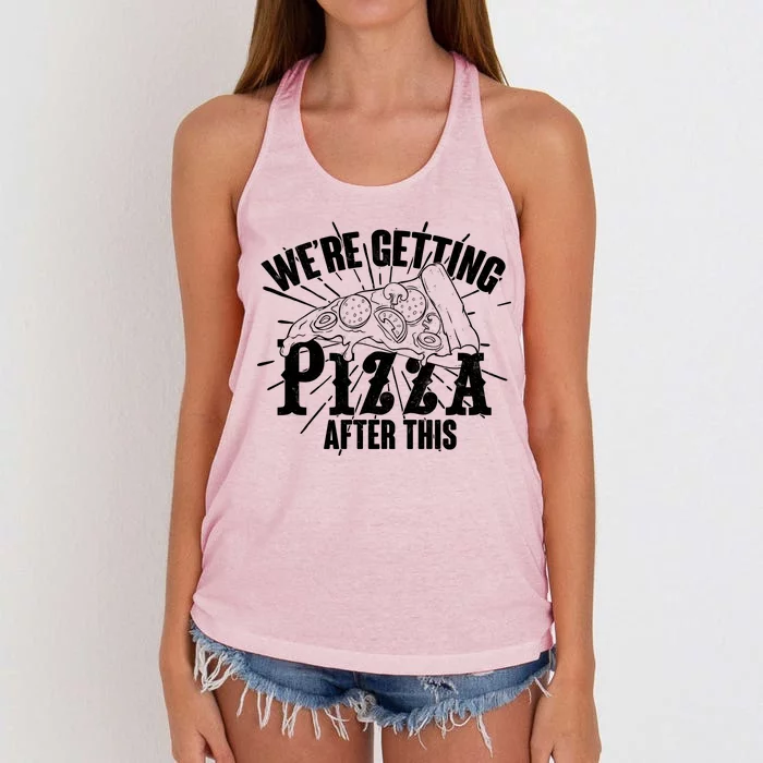 We're Getting Pizza After This Women's Knotted Racerback Tank