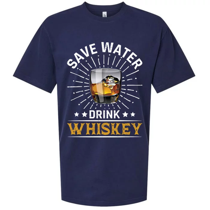 Whiskey Er Save Water Whiskey Gift Sueded Cloud Jersey T-Shirt