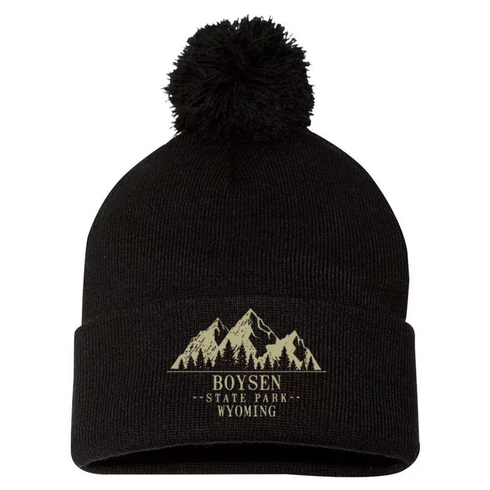 Wyoming En State Park Pom Pom 12in Knit Beanie