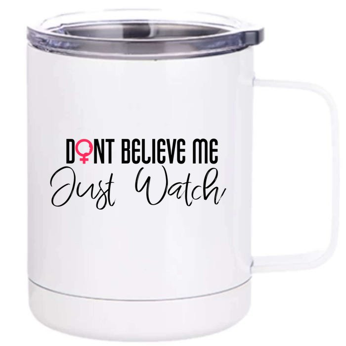 Wo Empowert Strong Feminist Af Power Funny Gift Front & Back 12oz Stainless Steel Tumbler Cup