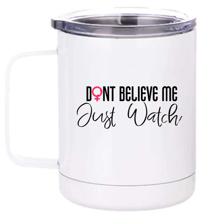 Wo Empowert Strong Feminist Af Power Funny Gift Front & Back 12oz Stainless Steel Tumbler Cup