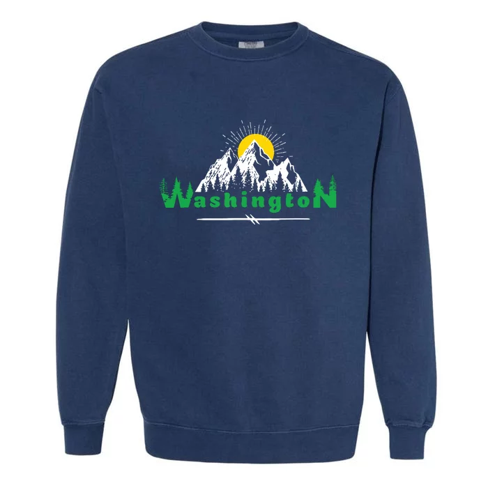 Washington Evergreen State For Outdoor Camping Hiking Garment-Dyed Sweatshirt