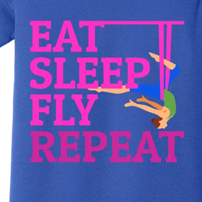 Wo Eat Sleep Fly Repeat Quote Aerial Yoga Silks Gift Baby Bodysuit