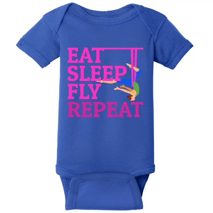 Wo Eat Sleep Fly Repeat Quote Aerial Yoga Silks Gift Baby Bodysuit