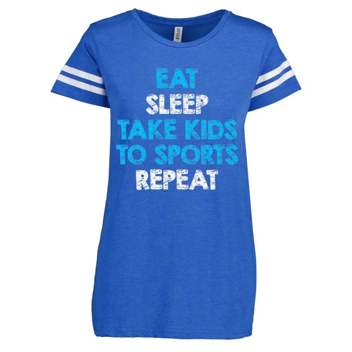 Wo Eat Sleep Take To Sports Repeat For Mom and Dad V-Neck Enza Ladies Jersey Football T-Shirt