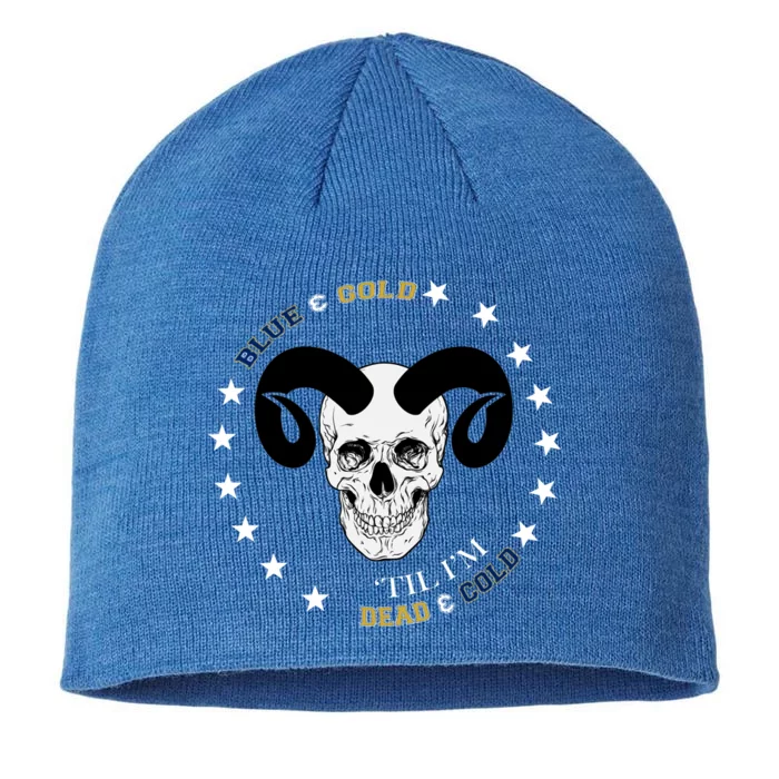 West Virginia Blue & Gold Till I'm Dead & Cold 8 1/2in Sustainable Knit Beanie