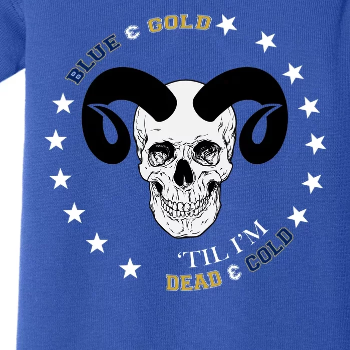 West Virginia Blue & Gold Till I'm Dead & Cold Baby Bodysuit