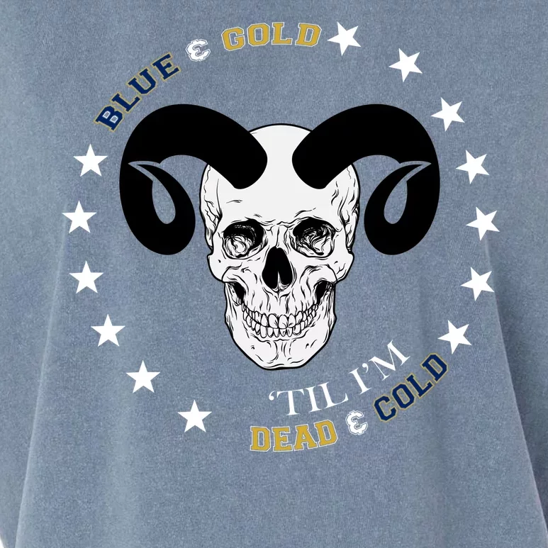 West Virginia Blue & Gold Till I'm Dead & Cold Garment-Dyed Women's Muscle Tee