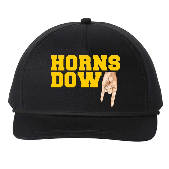 West Virginia Horns Down Football Fan Snapback Five-Panel Rope Hat