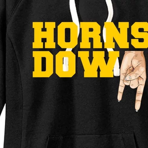 West Virginia Horns Down Football Fan Women's Fleece Hoodie