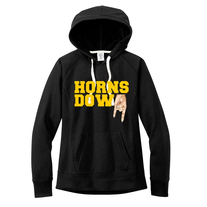 West Virginia Horns Down Football Fan Women's Fleece Hoodie