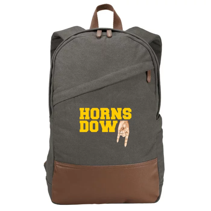 West Virginia Horns Down Football Fan Cotton Canvas Backpack