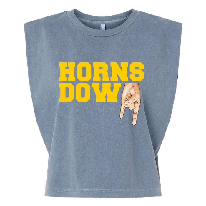 West Virginia Horns Down Football Fan Garment-Dyed Women's Muscle Tee