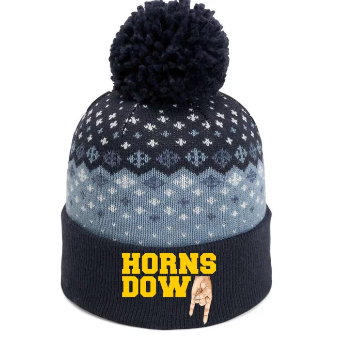 West Virginia Horns Down Football Fan The Baniff Cuffed Pom Beanie