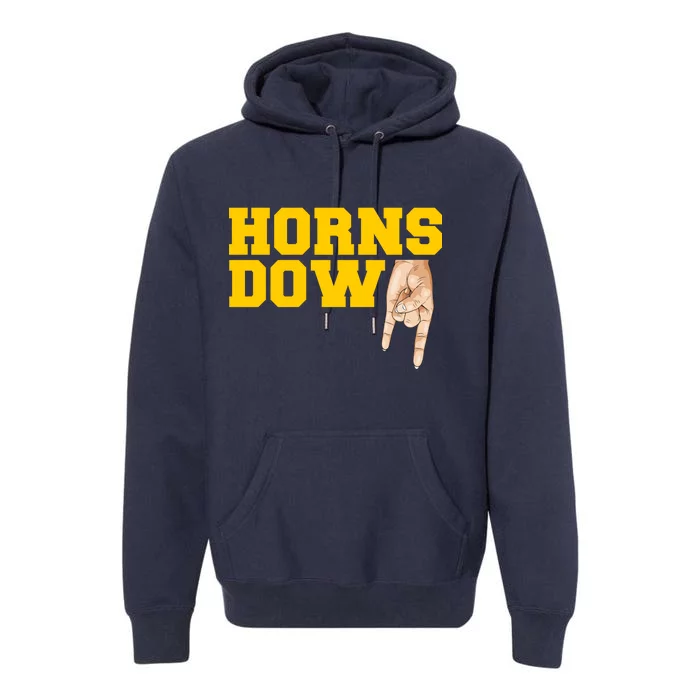 West Virginia Horns Down Football Fan Premium Hoodie