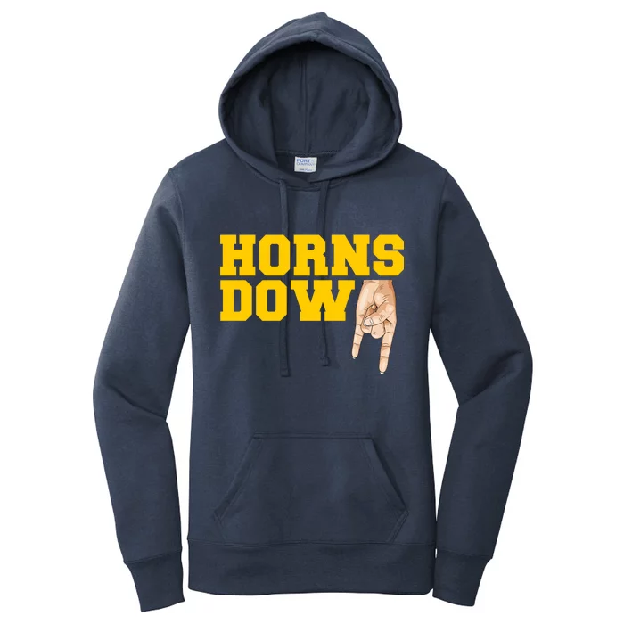 West Virginia Horns Down Football Fan Women's Pullover Hoodie