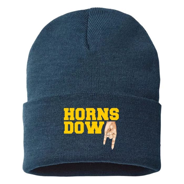 West Virginia Horns Down Football Fan Sustainable Knit Beanie