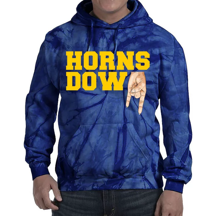 West Virginia Horns Down Football Fan Tie Dye Hoodie