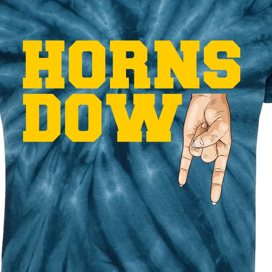 West Virginia Horns Down Football Fan Kids Tie-Dye T-Shirt