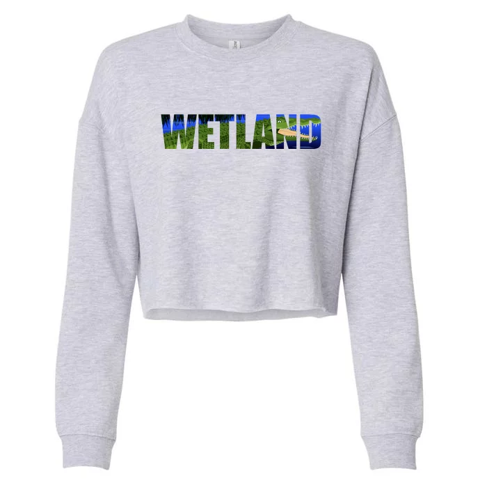 Wetland Gator Crocodile Cropped Pullover Crew