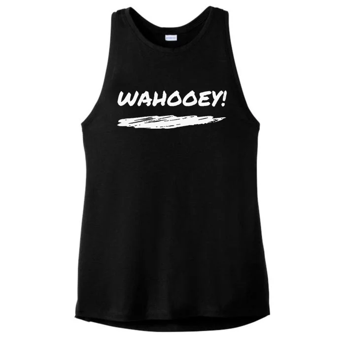 Wahooey! Excitement Unleashed. Shout It Out Ladies Tri-Blend Wicking Tank