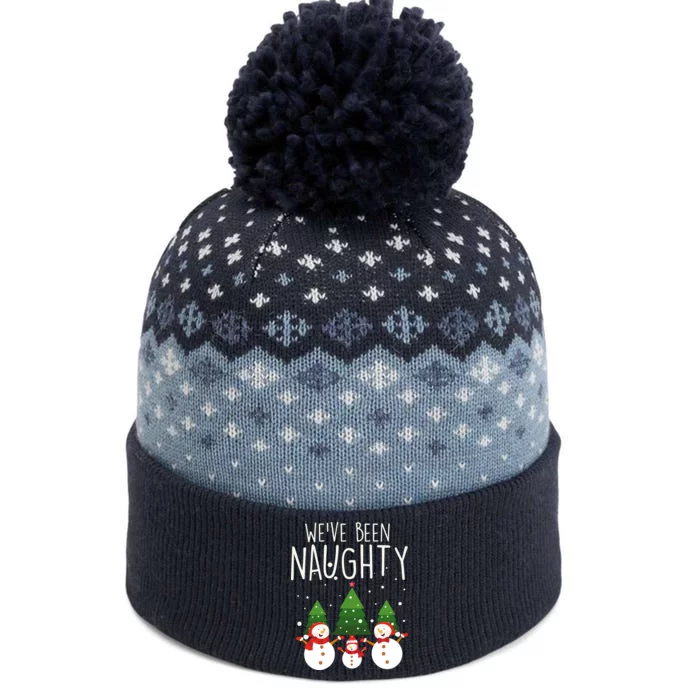 We've Been Naughty Christmas Snowman The Baniff Cuffed Pom Beanie