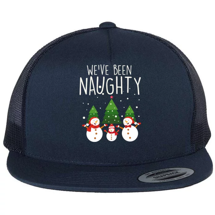 We've Been Naughty Christmas Snowman Flat Bill Trucker Hat