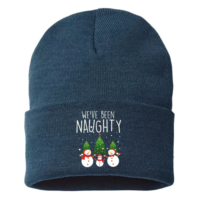 We've Been Naughty Christmas Snowman Sustainable Knit Beanie